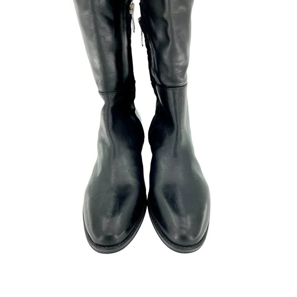 Sam Edelman Pam Black Leather Stretch Back Over the Knee Black Boot 7.5 New